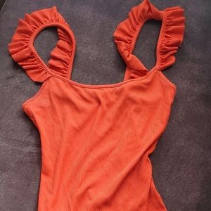 Zara orange bodysuit